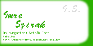 imre szirak business card